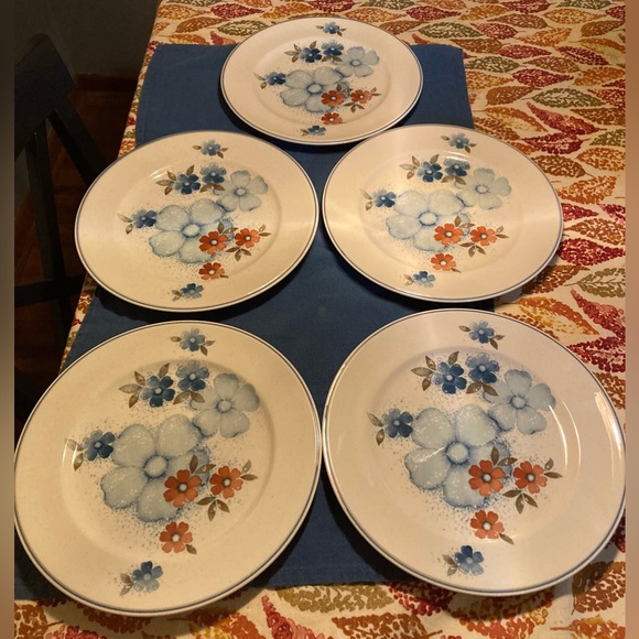 Lot of 5 Noritake Glimmer dinner plates - Picture 2 of 4